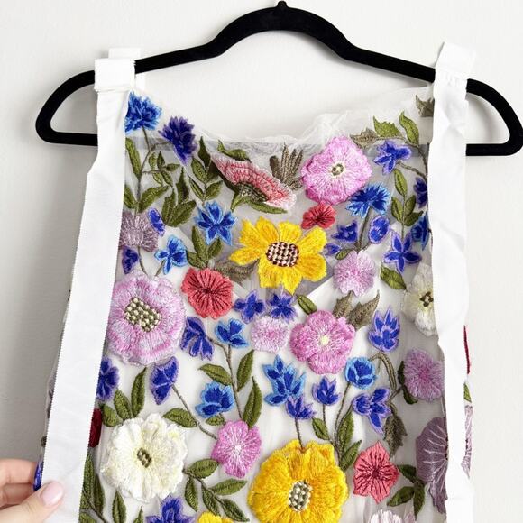 Rachel Gilbert Nya Floral Hand Embroidered Gown Textured 10 US - Picture 4 of 14
